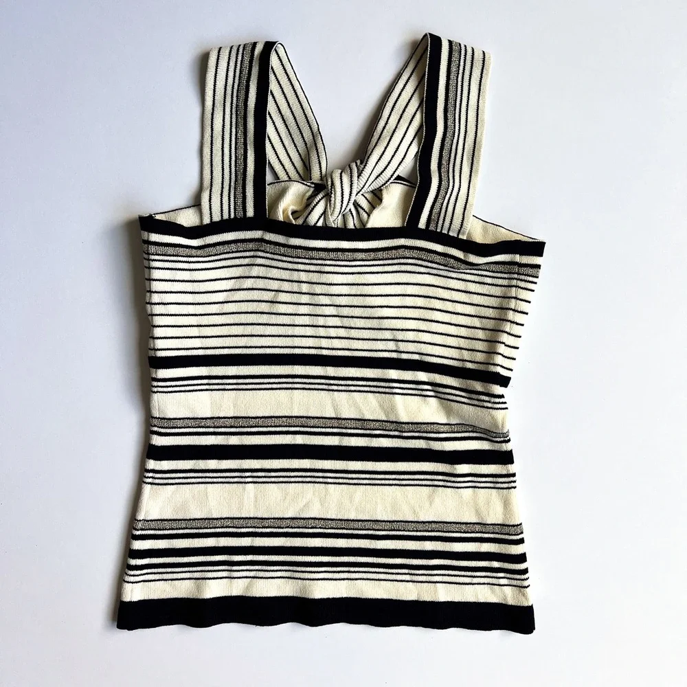 Anne Klein 90s Striped Knit Halter Tank Top